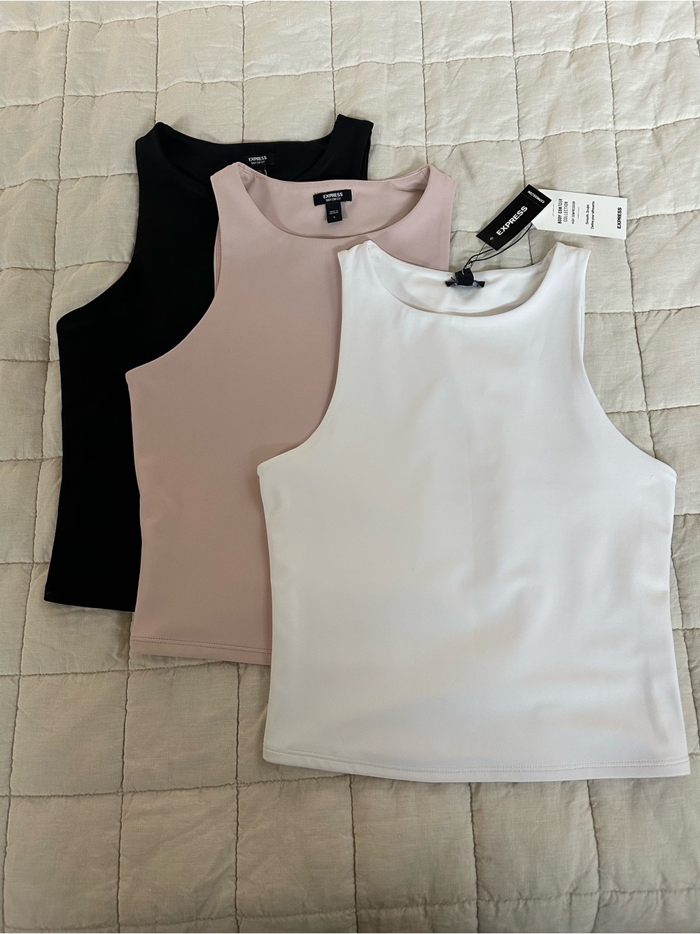Express Body Contour tanks - Black, Blush, White